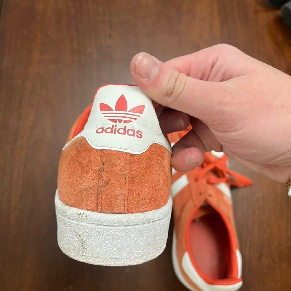 Adidas Campus Trasca Mens Orange White Sneakers 11 Suede Casual Low Top Normcore - Picture 2 of 5